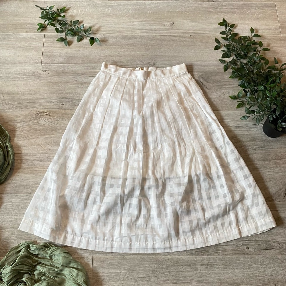 Ever New | white midi-skirt - sheer checker overlay